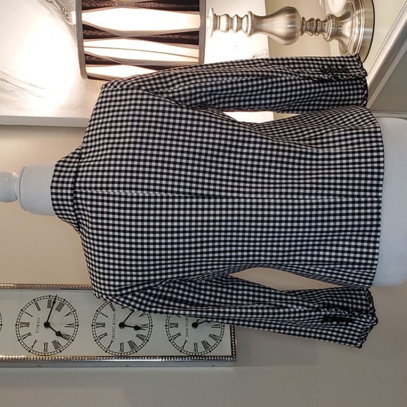 Ann Taylor ❤️NWT❤️ Size 8 Petite Black & White Check Blazer w/ Ruffled Wrists!❤️ - Picture 9 of 17
